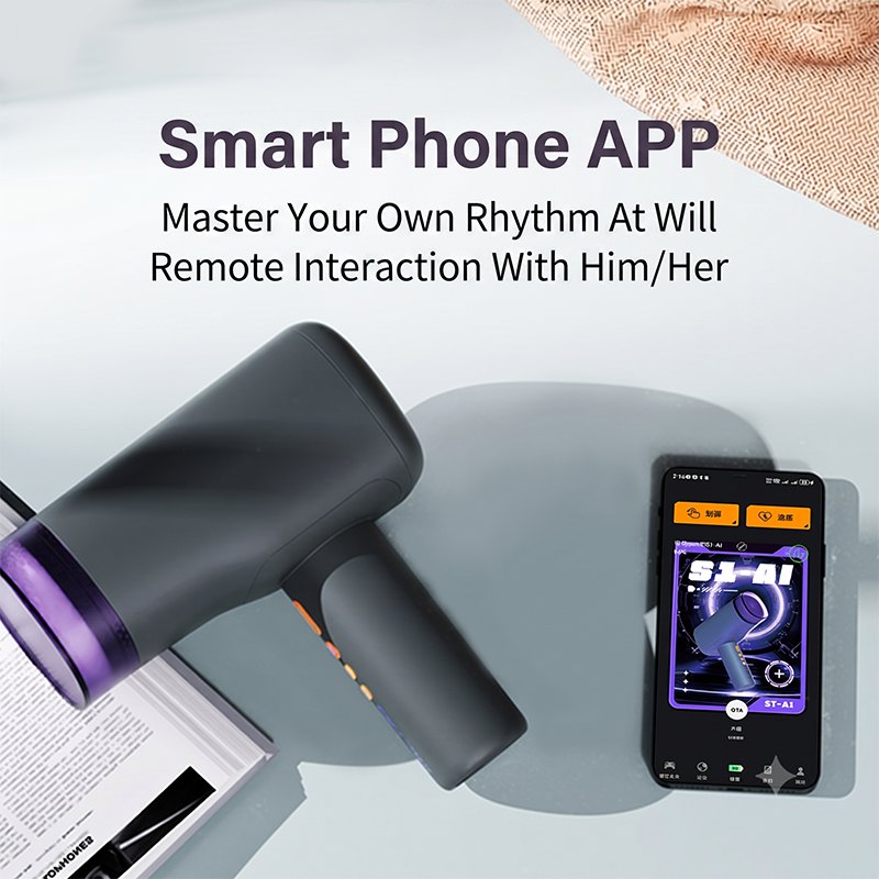 Purple automatic thrusting male masturbator, photo 4