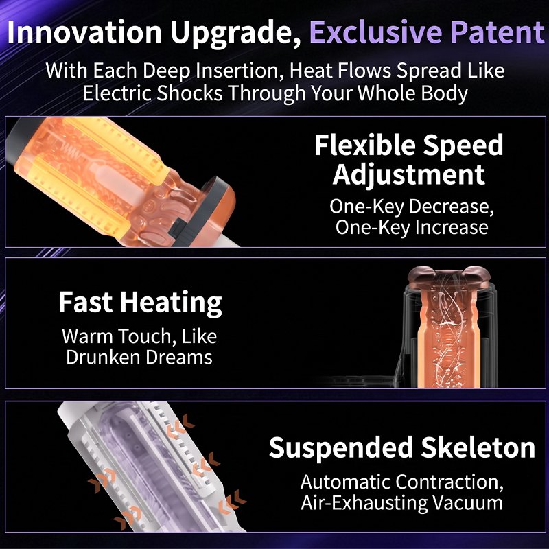 Purple automatic thrusting male masturbator, photo 6
