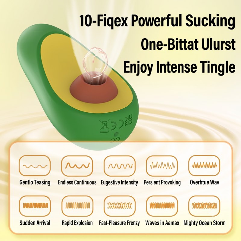 Green avocado shaped clitoral sucker stimulator, photo 2