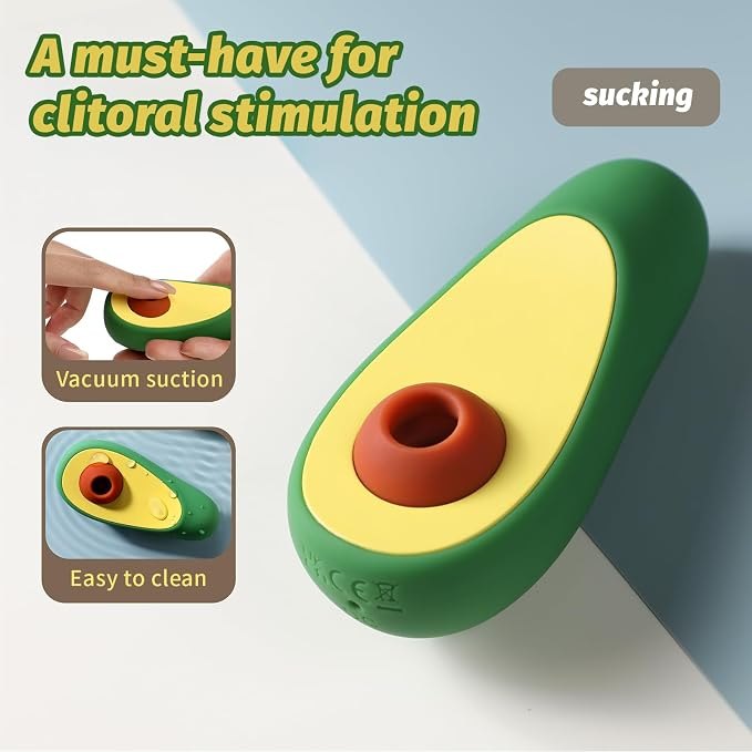 Green avocado shaped clitoral sucker stimulator, photo 6
