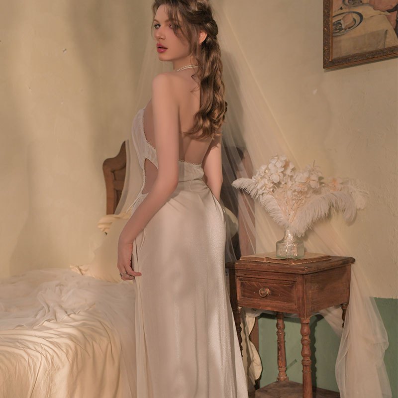 Backless cutout waist halter nightgown, photo 2
