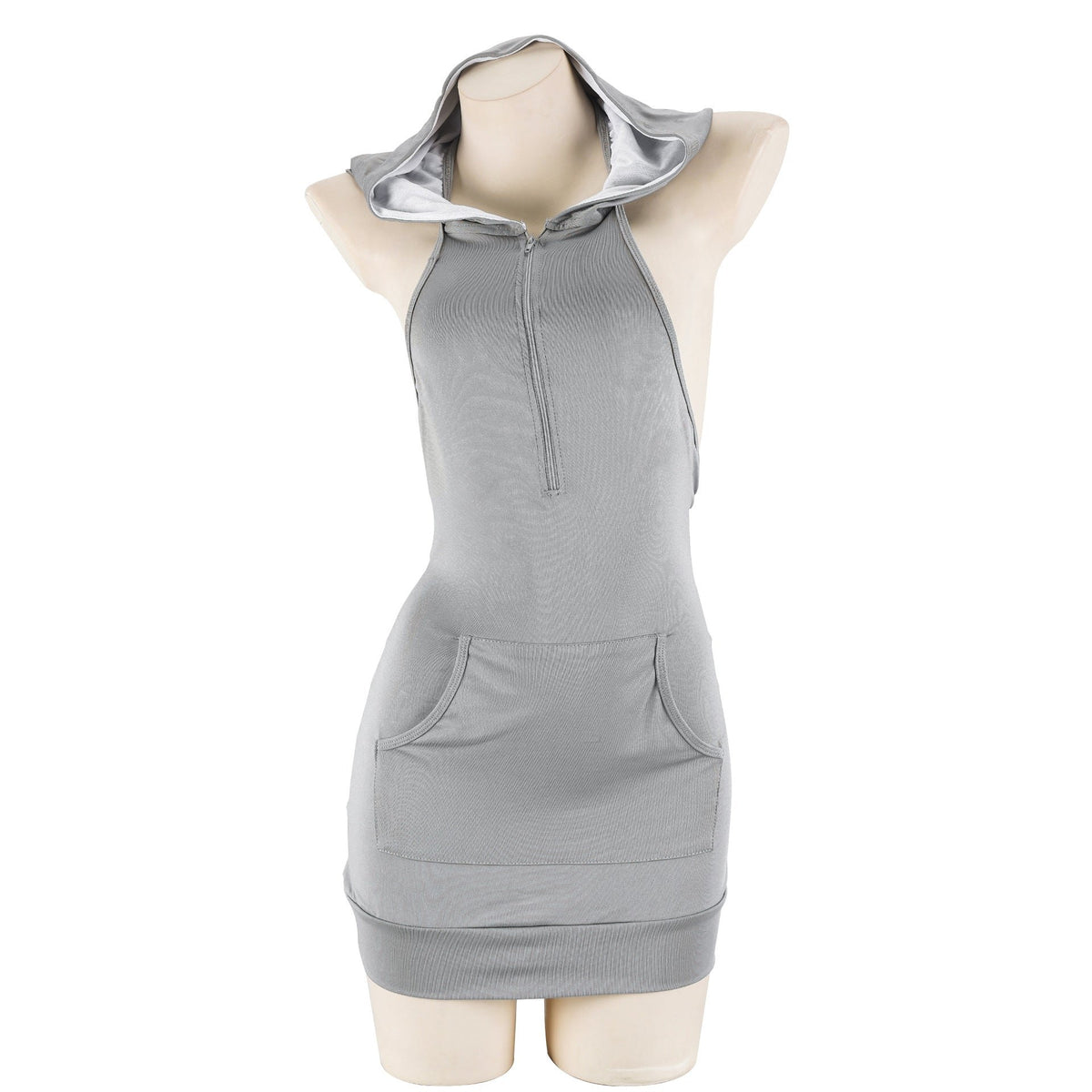 Backless hooded ribbed mini nightdress, photo 2