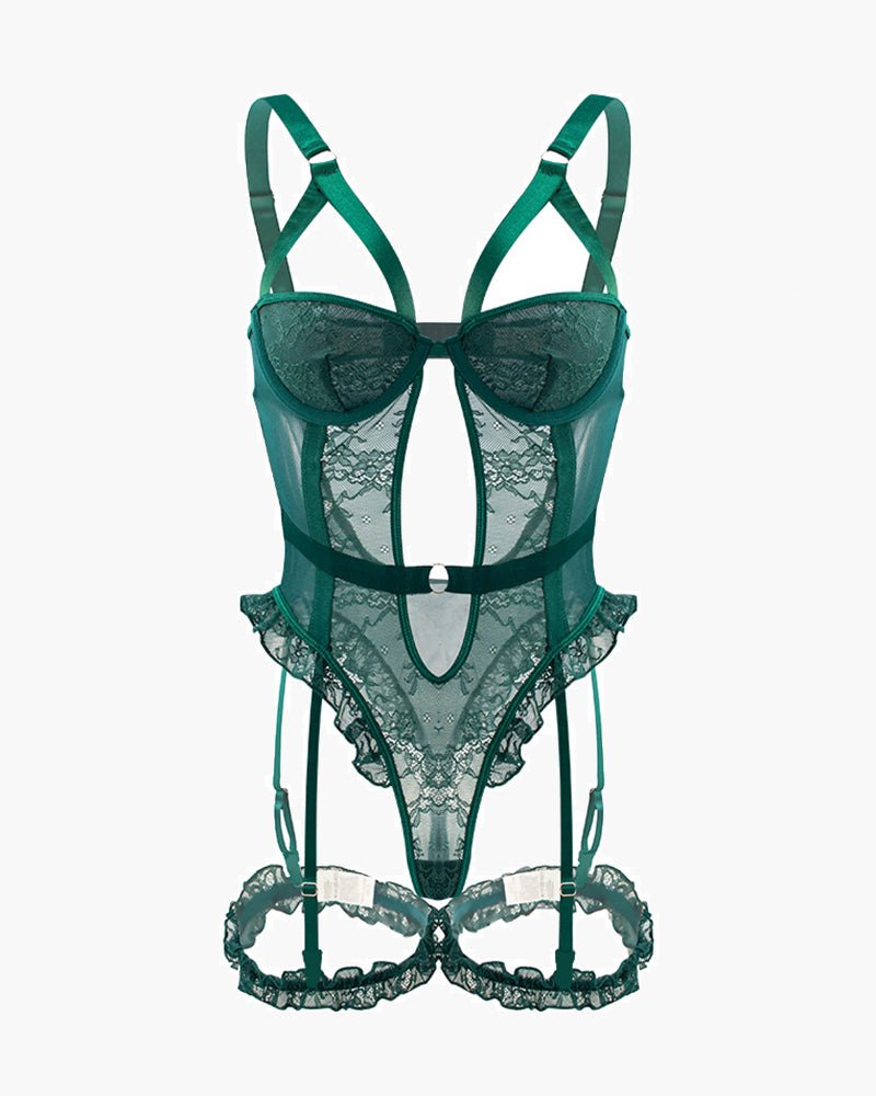 Backless lace garter teddy leg rings, photo 12