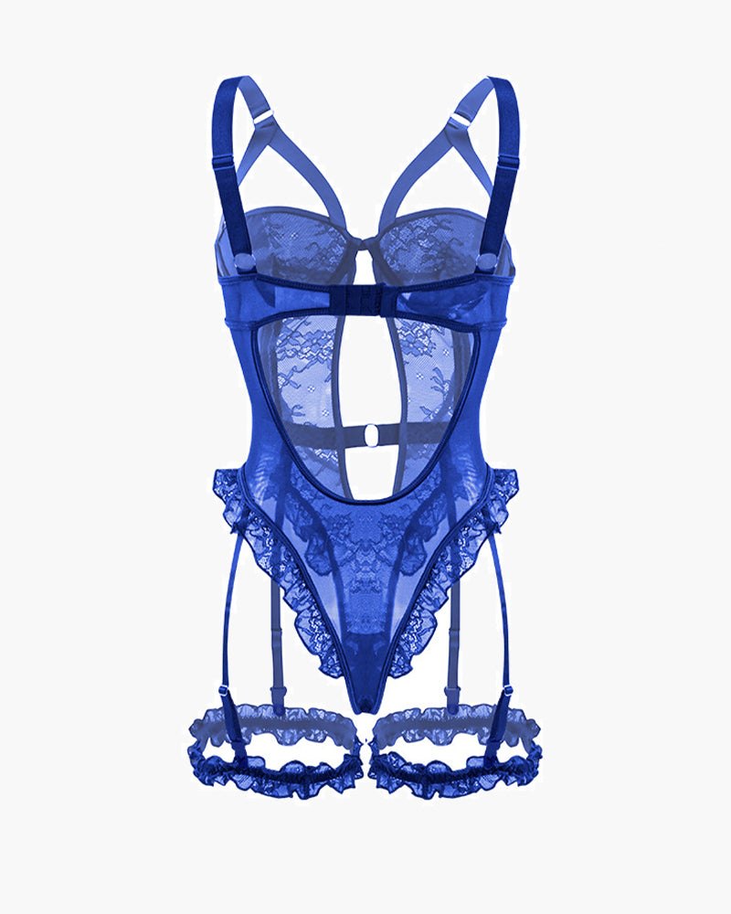 Backless lace garter teddy leg rings, photo 4