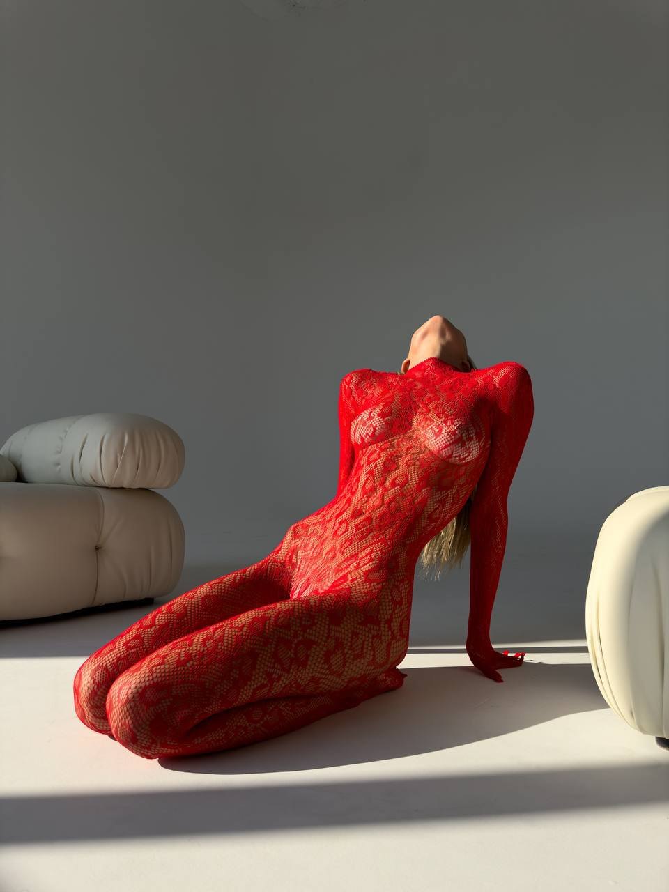 Backless lace sheer bodystocking, photo 12