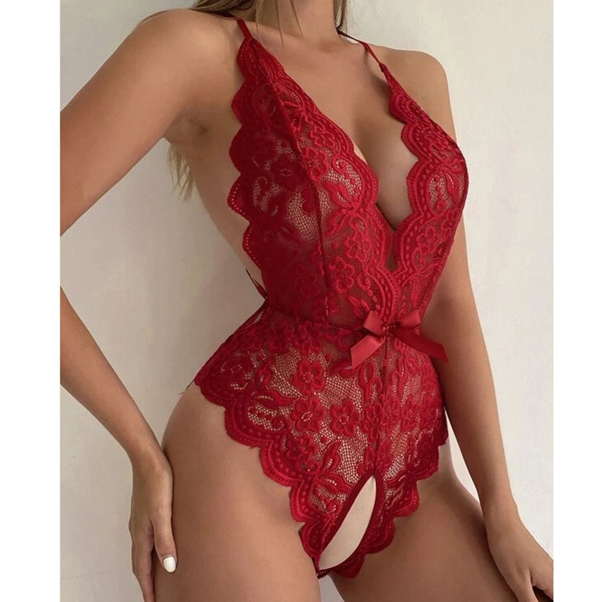 Backless see through crotchless bodysuit, photo 9