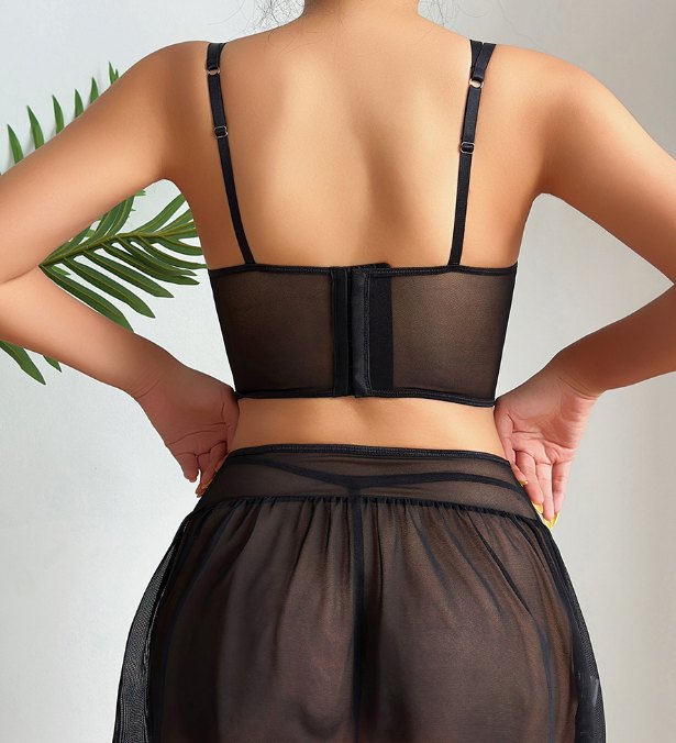 Backless sheer mesh lingerie set, photo 2