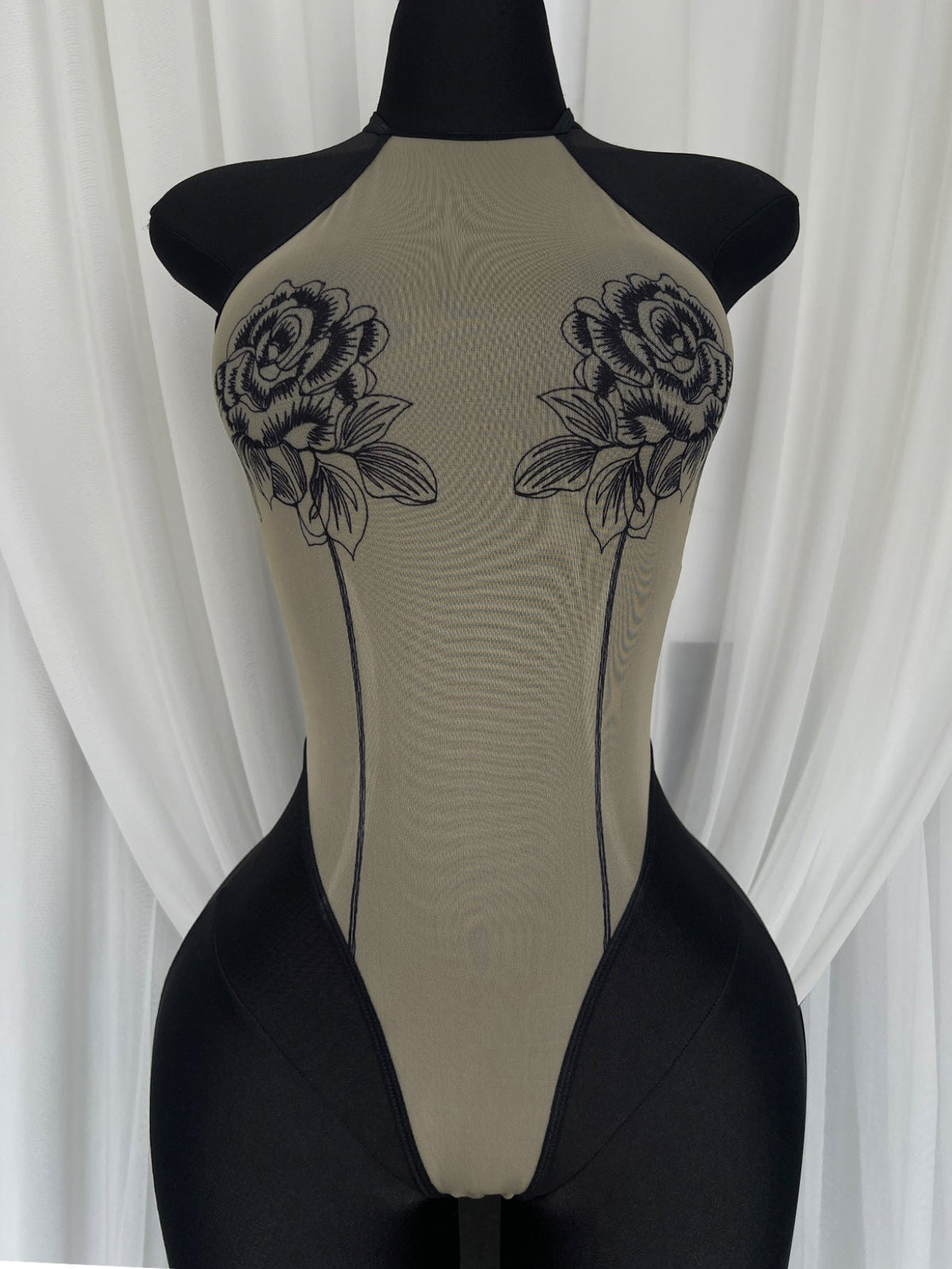Backless sheer mesh tight bodysuit, photo 7