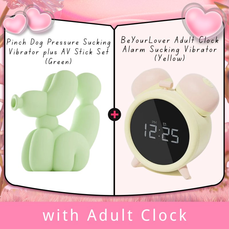 Green balloon dog shaped clitoral suction vibrator