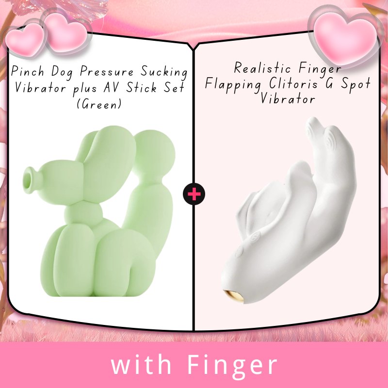 Green balloon dog shaped clitoral suction vibrator