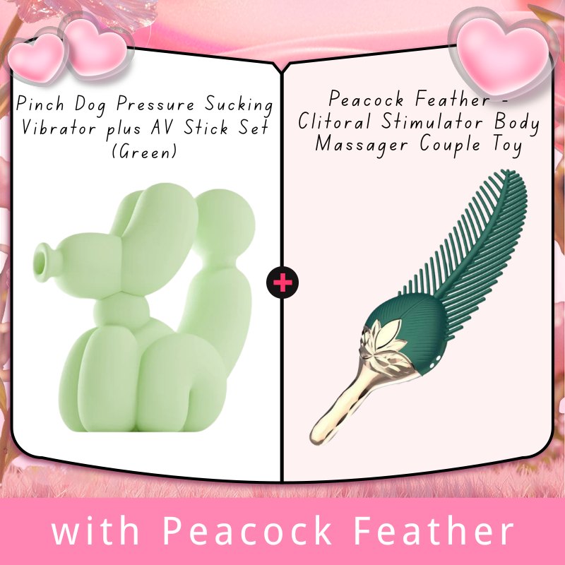 Green balloon dog shaped clitoral suction vibrator
