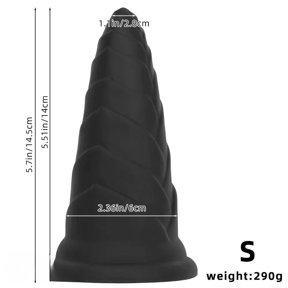 Black bamboo shoot graduated silicone anal plug