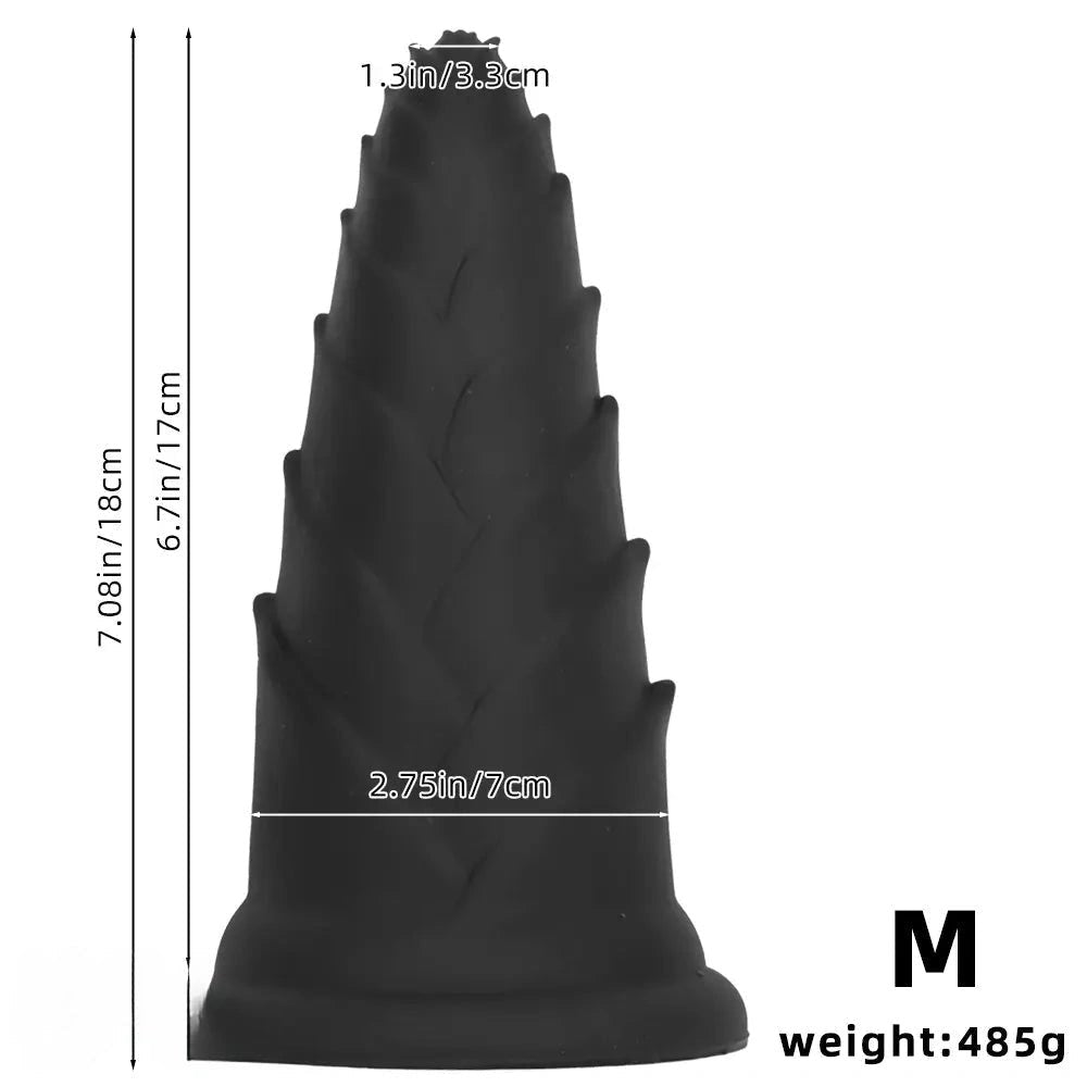 Black bamboo shoot graduated silicone anal plug