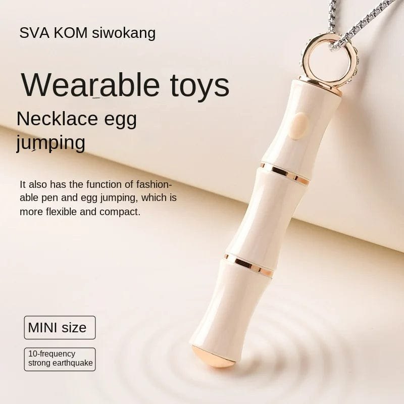 Pearl white and gold bamboo necklace vibrator, photo 2
