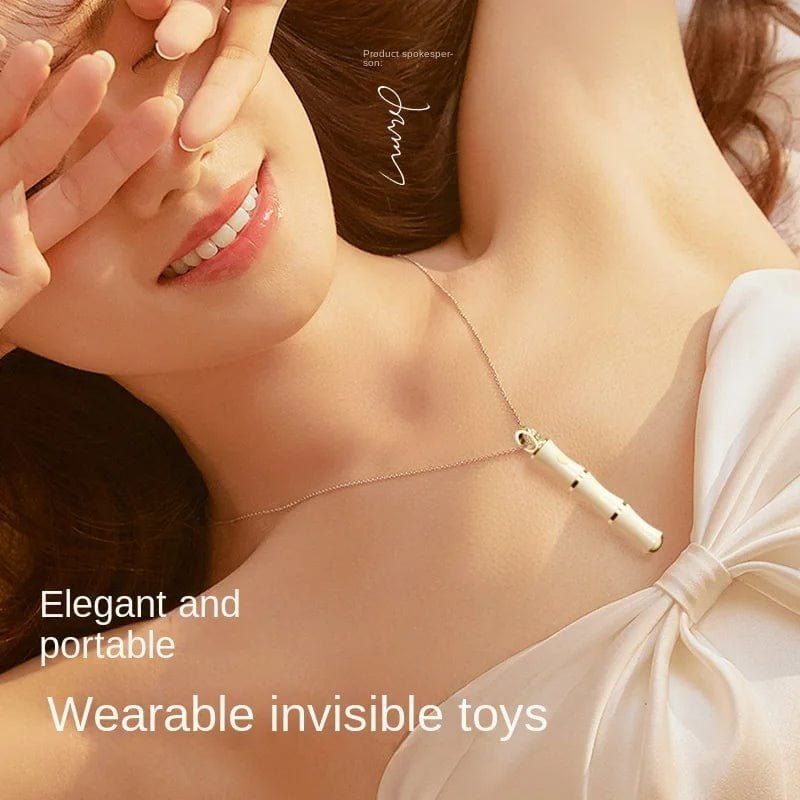 Pearl white and gold bamboo necklace vibrator, photo 3