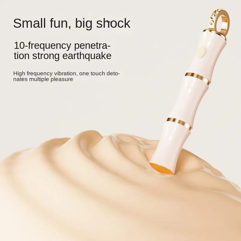 Pearl white and gold bamboo necklace vibrator, photo 4