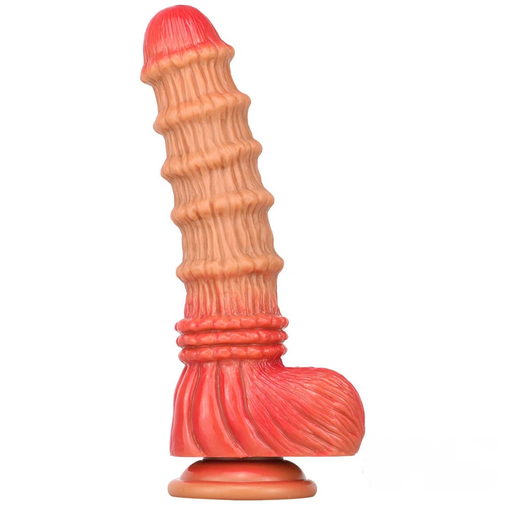 Bamboo textured liquid silicone fantasy dildo, photo 1