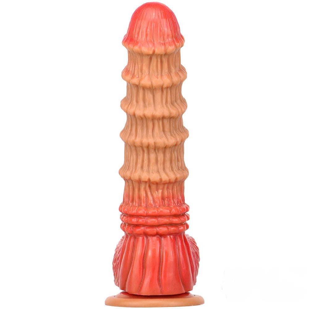 Bamboo textured liquid silicone fantasy dildo, photo 3