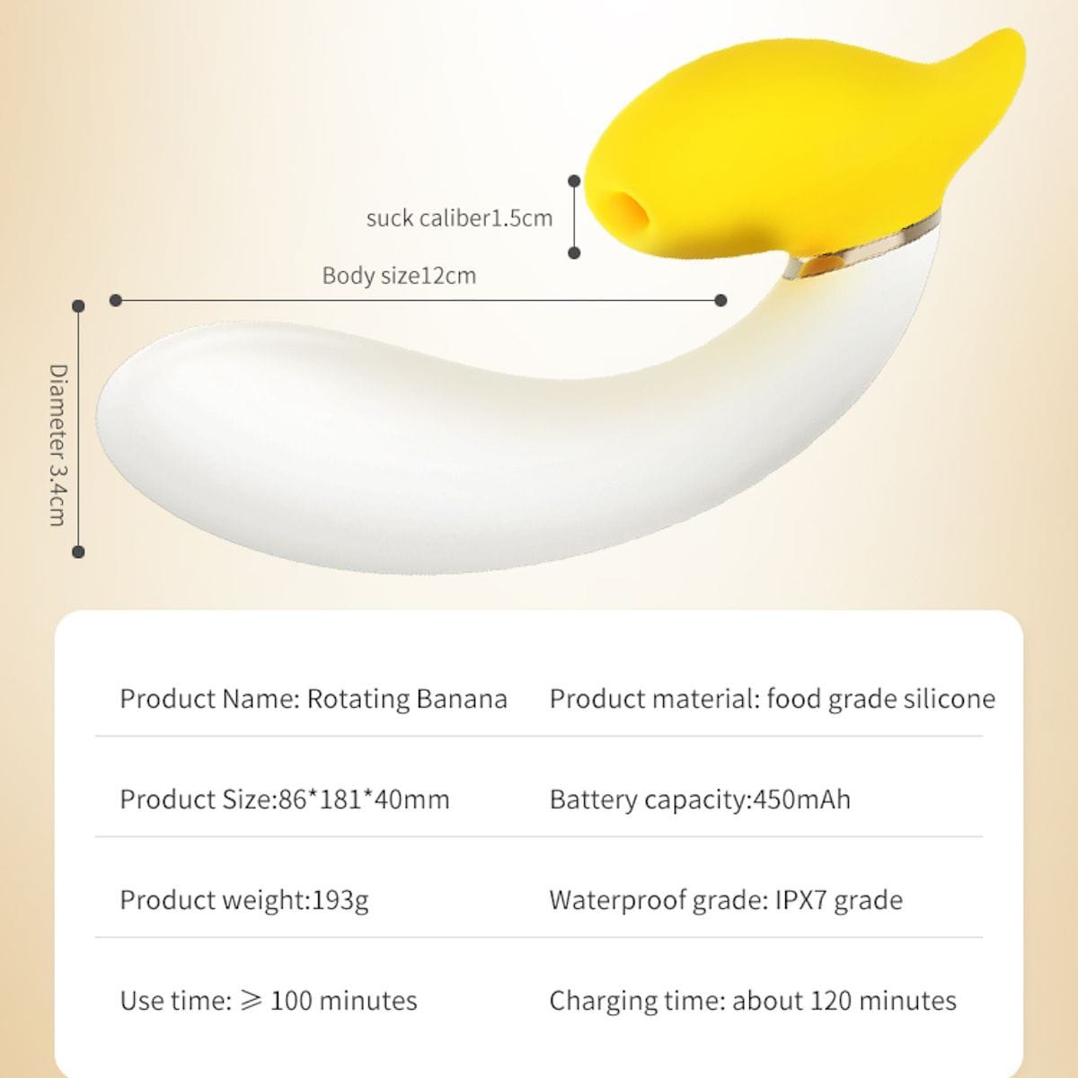 Yellow and white banana shaped dual stim rabbit vibrator, photo 5