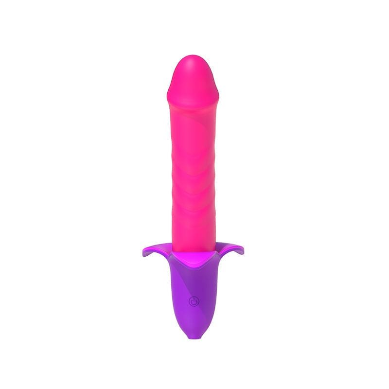Purple banana-shaped fantasy dildo