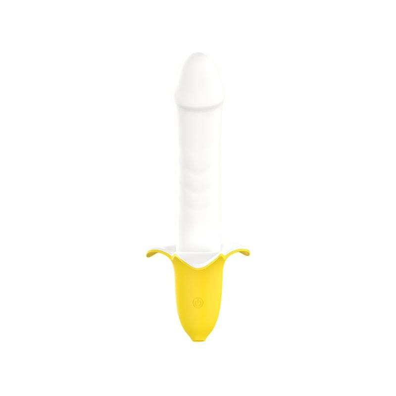 Yellow banana-shaped fantasy dildo