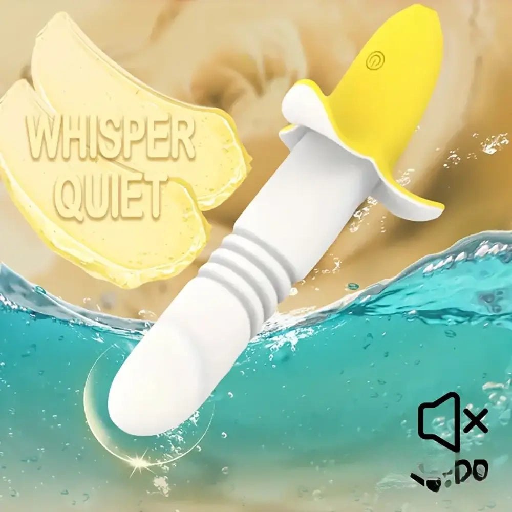 Banana-shaped ribbed silicone novelty dildo, photo 2