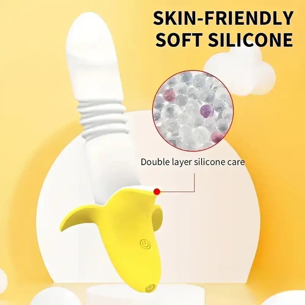 Banana-shaped ribbed silicone novelty dildo, photo 3