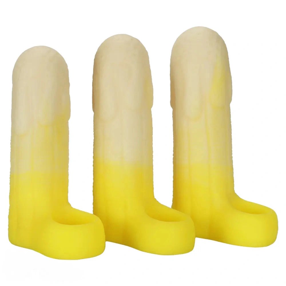 Yellow banana shaped hollow silicone sleeve, photo 10