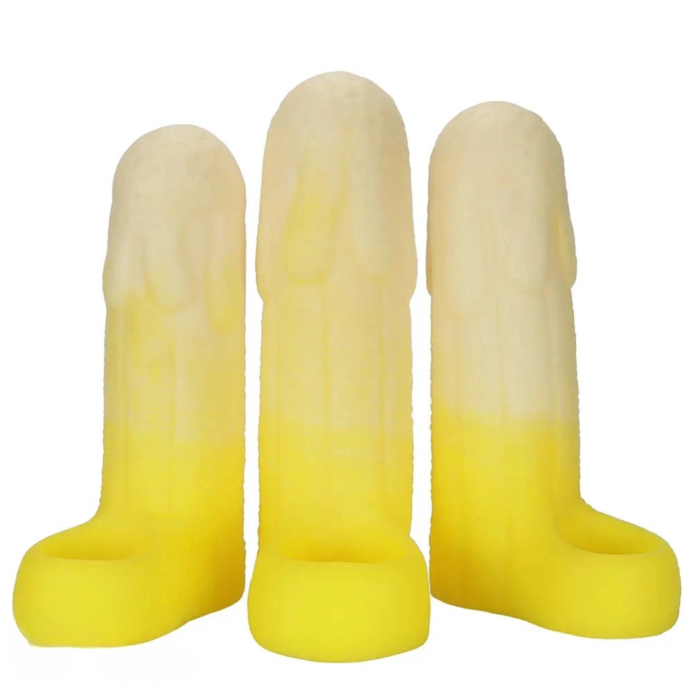 Yellow banana shaped hollow silicone sleeve, photo 11