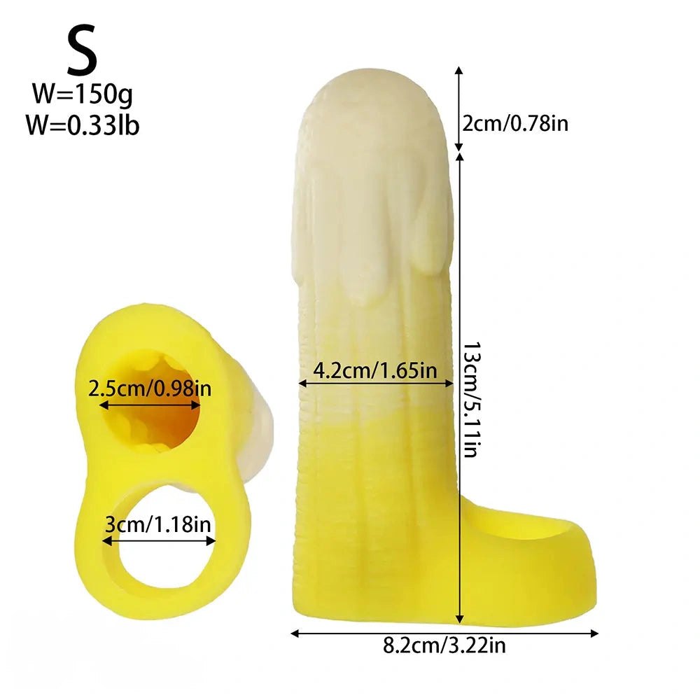 Yellow banana shaped hollow silicone sleeve, photo 18