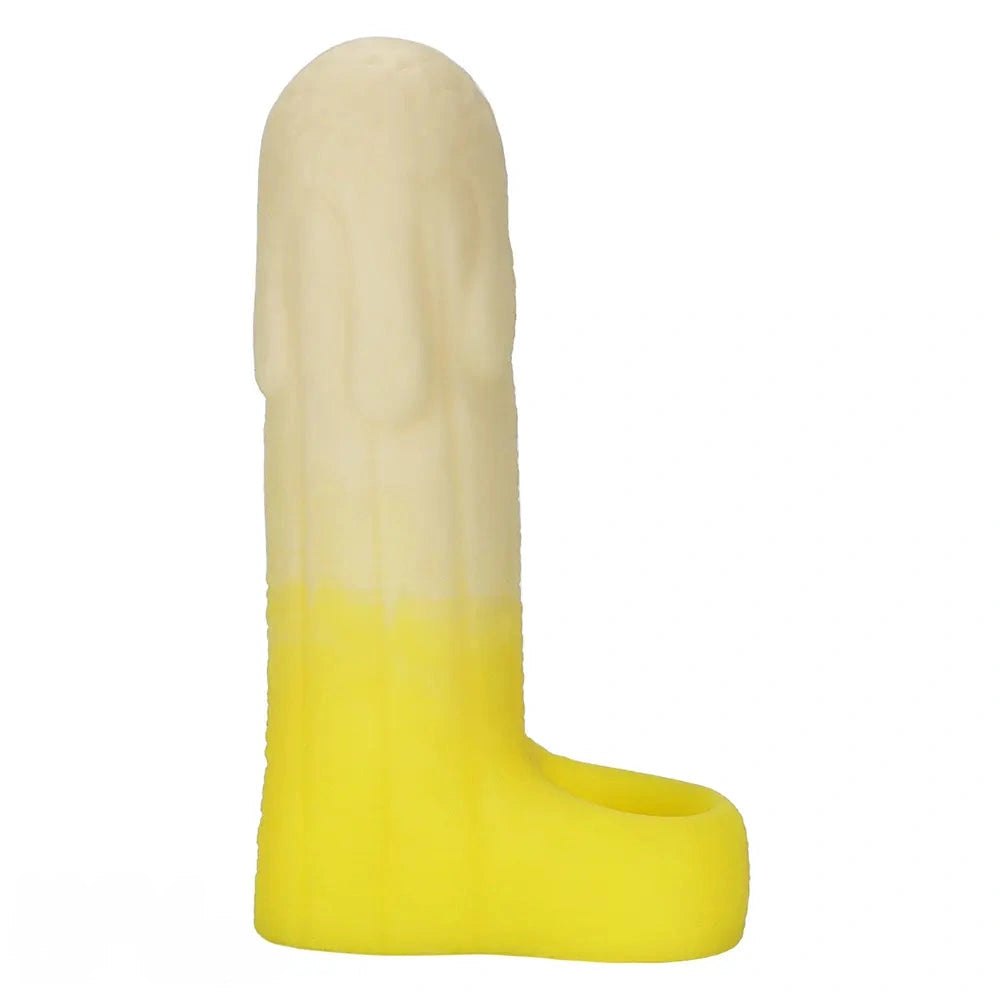 Yellow banana shaped hollow silicone sleeve, photo 2
