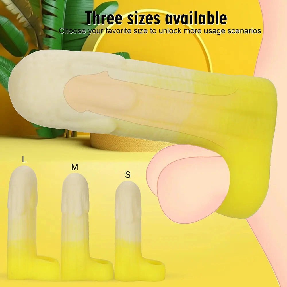 Yellow banana shaped hollow silicone sleeve, photo 4