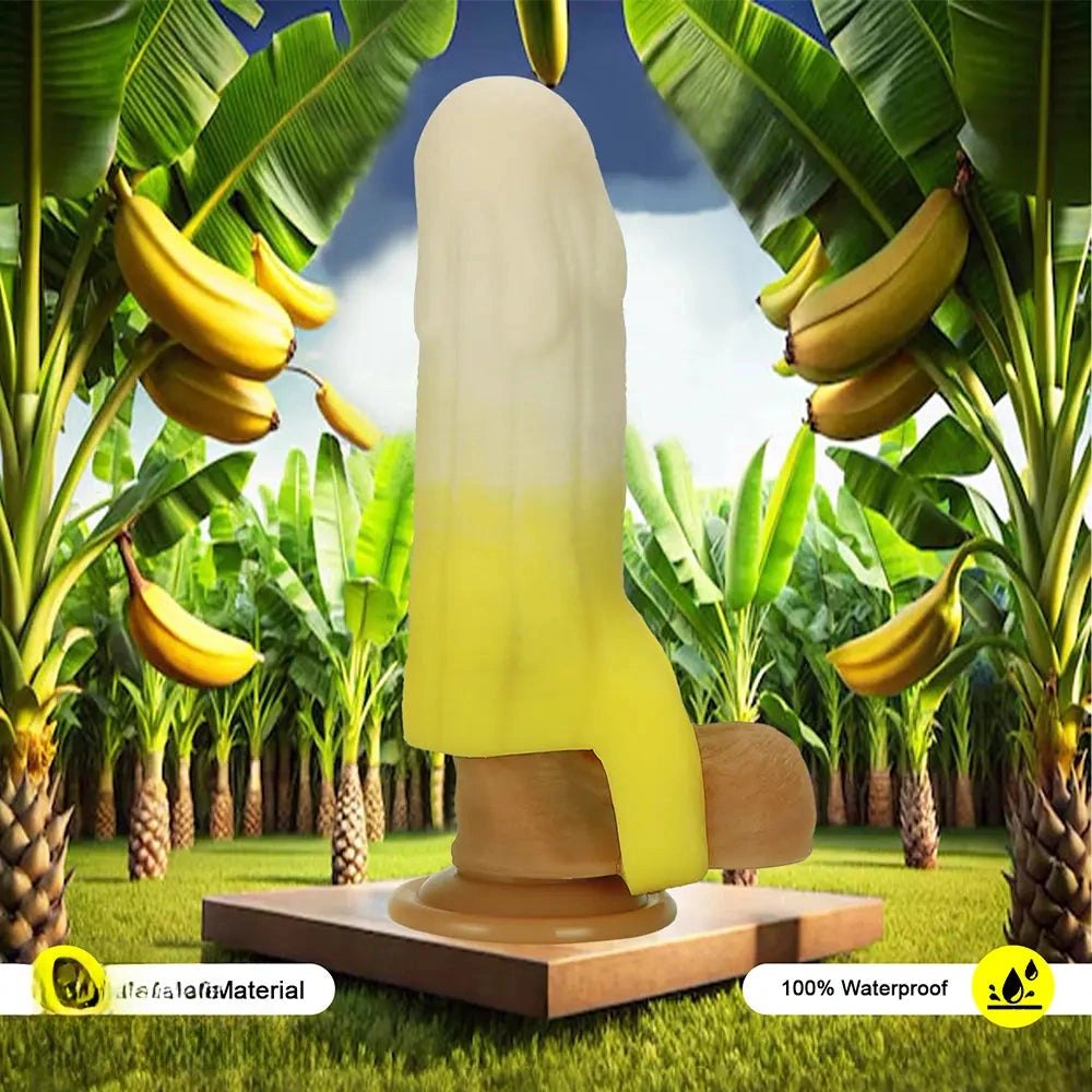 Yellow banana shaped hollow silicone sleeve, photo 5