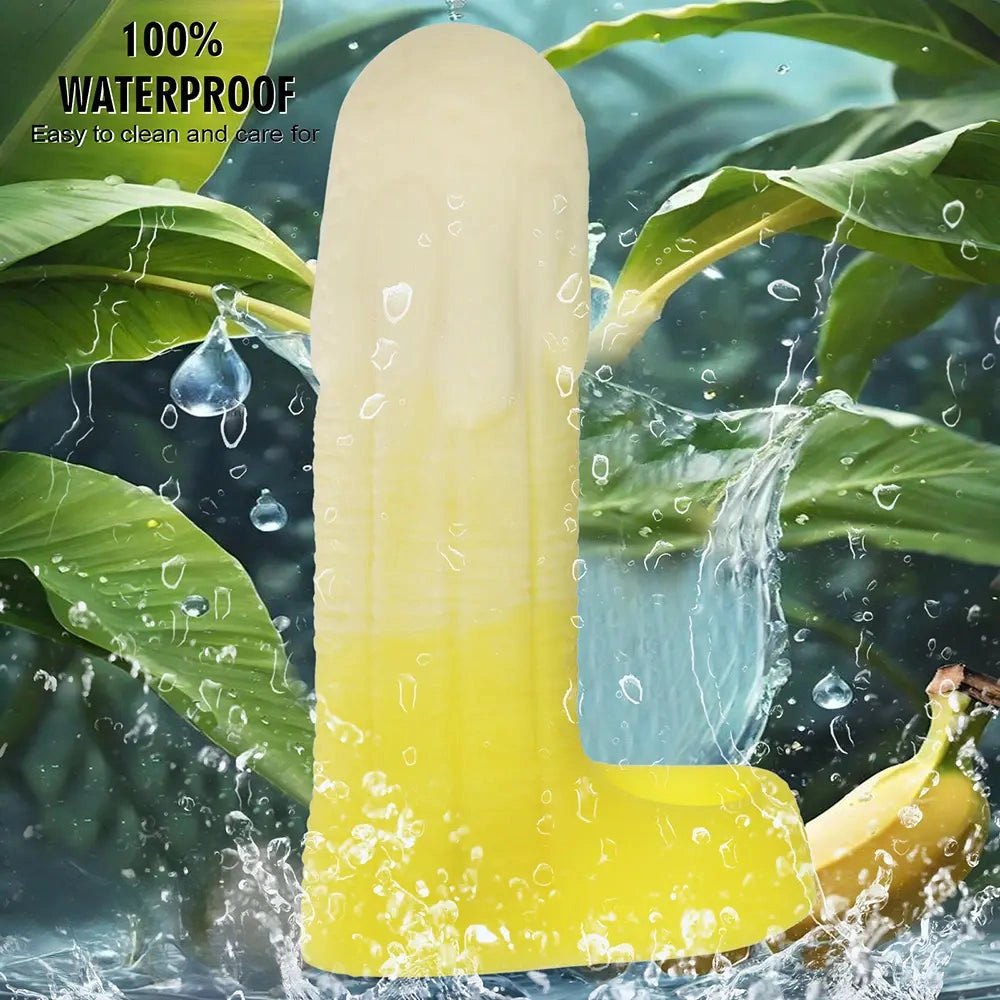 Yellow banana shaped hollow silicone sleeve, photo 7