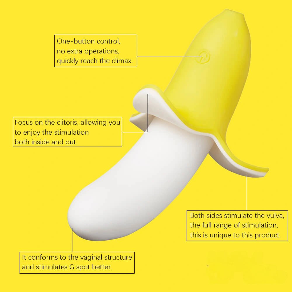 Yellow and white banana vibrating dildo, photo 11