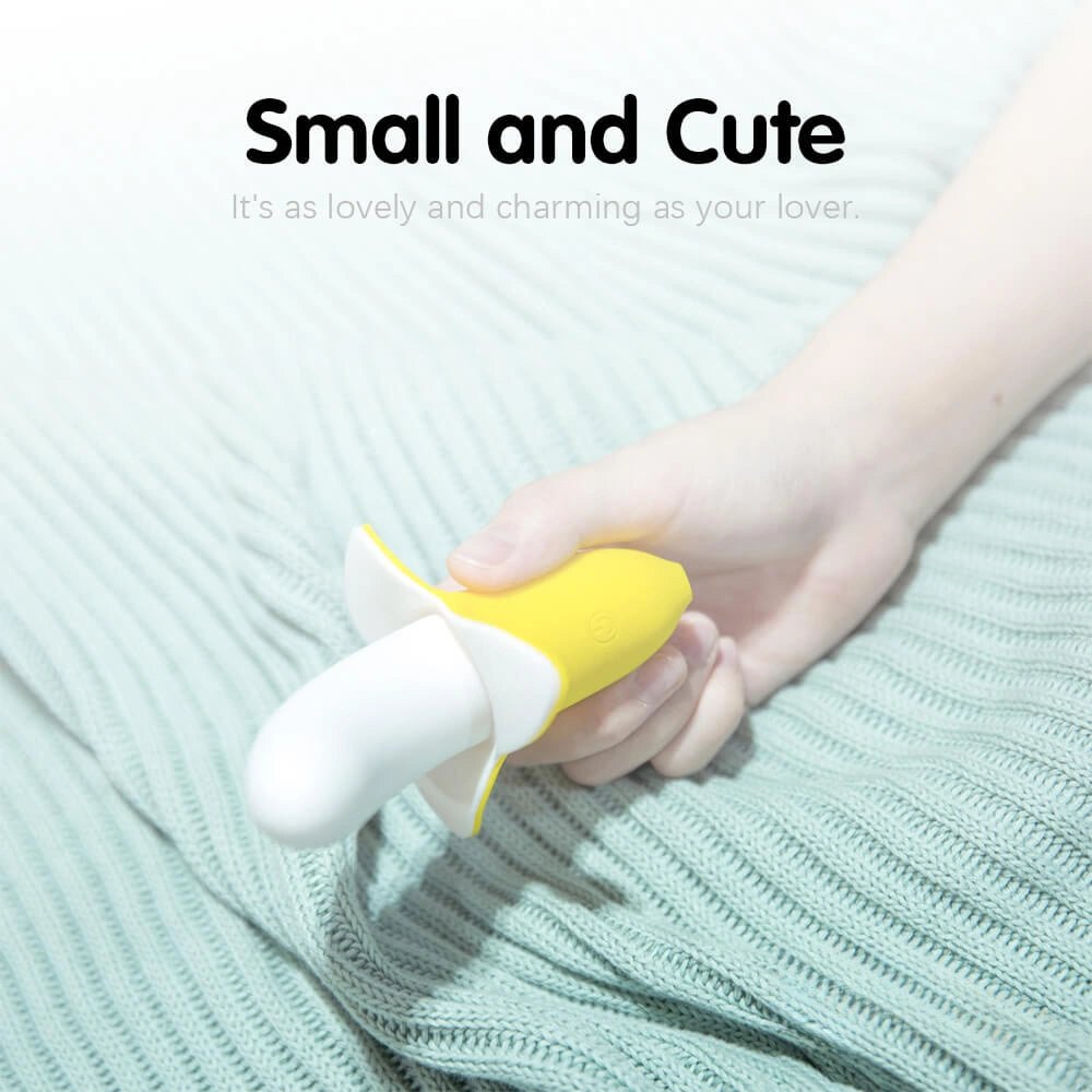 Yellow and white banana vibrating dildo, photo 2