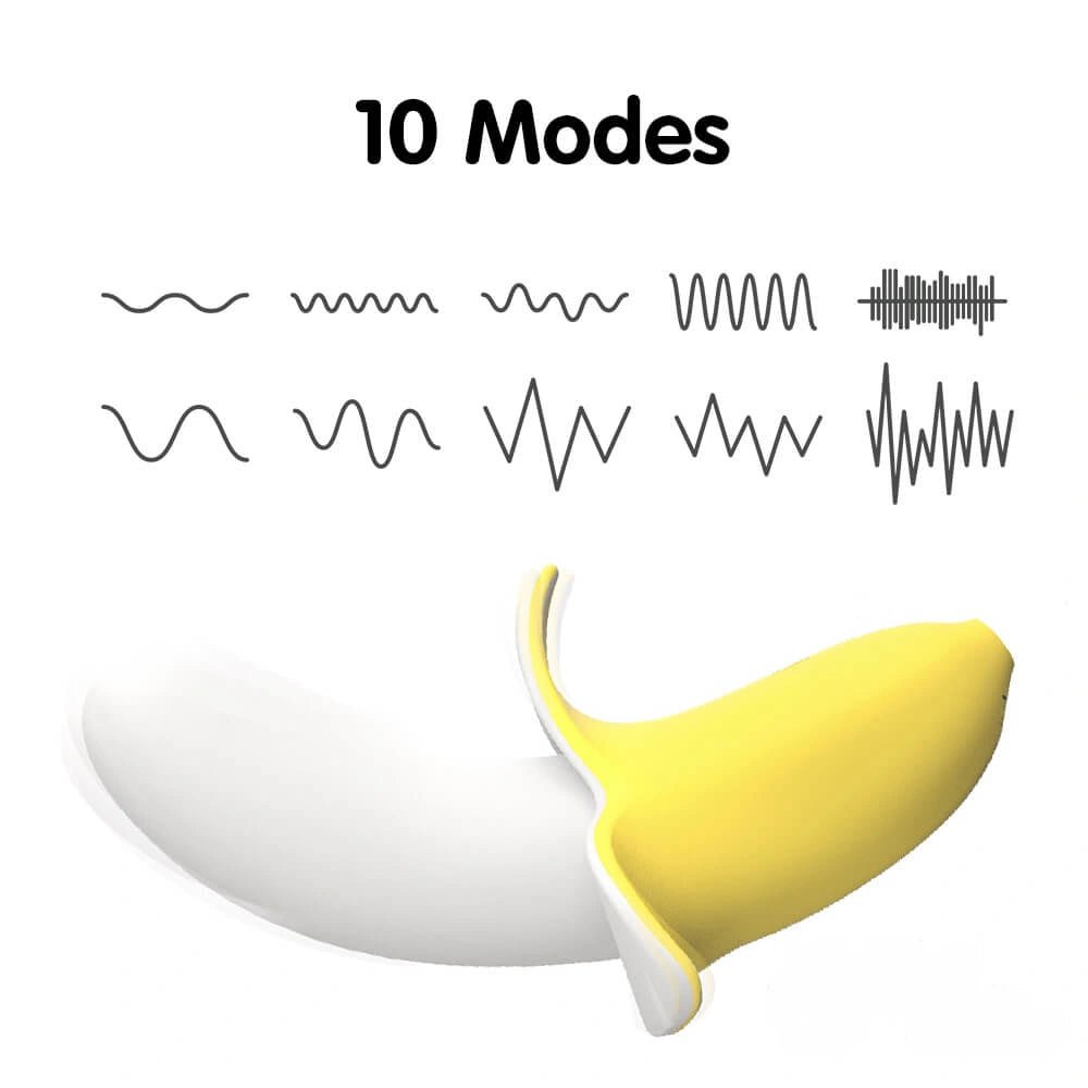 Yellow and white banana vibrating dildo, photo 3