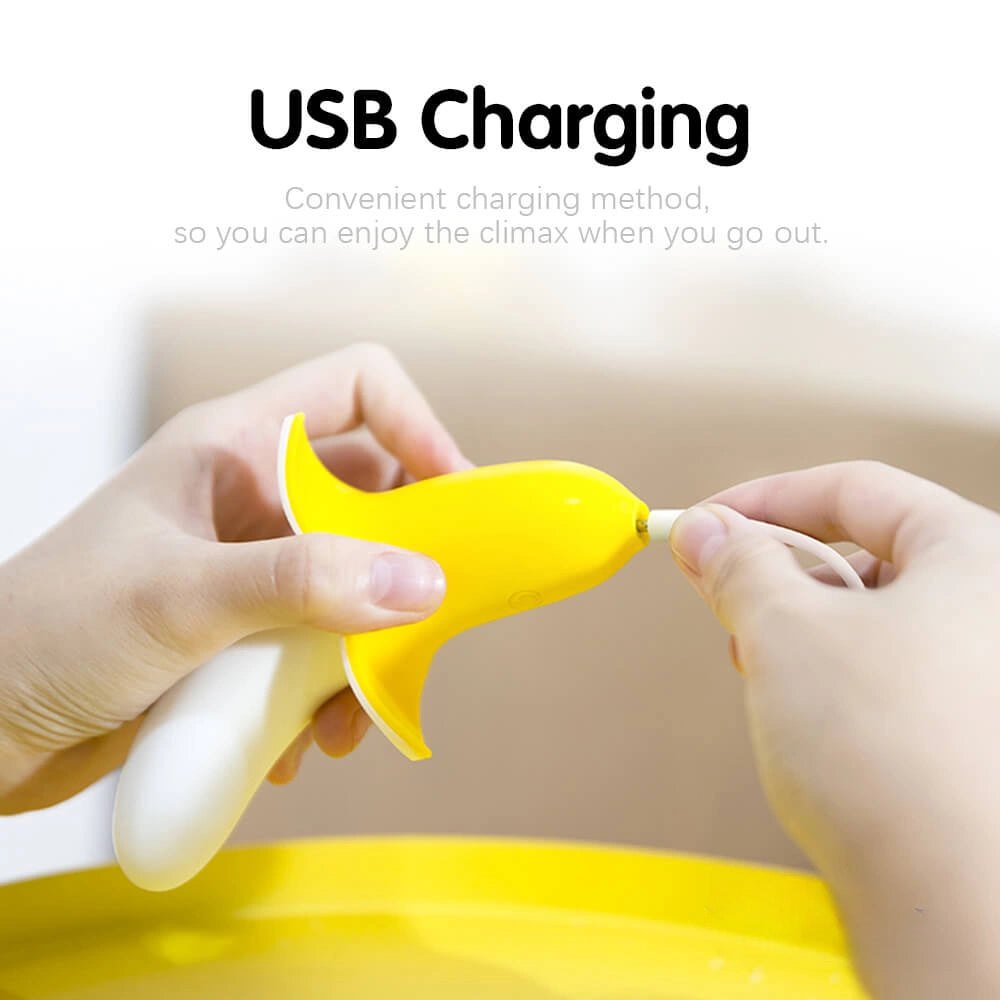 Yellow and white banana vibrating dildo, photo 5
