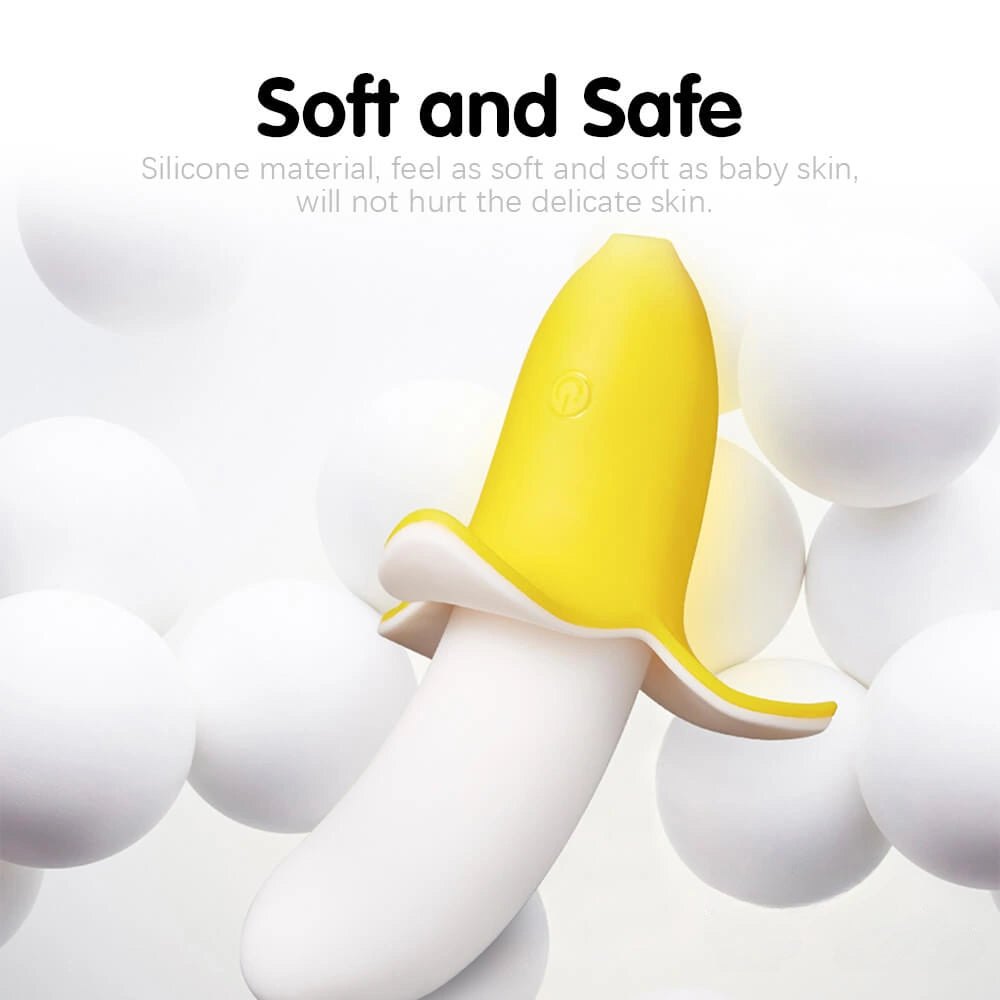 Yellow and white banana vibrating dildo, photo 7