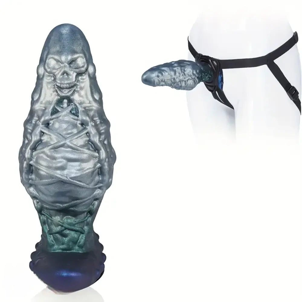 Textured bandage skull wearable dildo, photo 1
