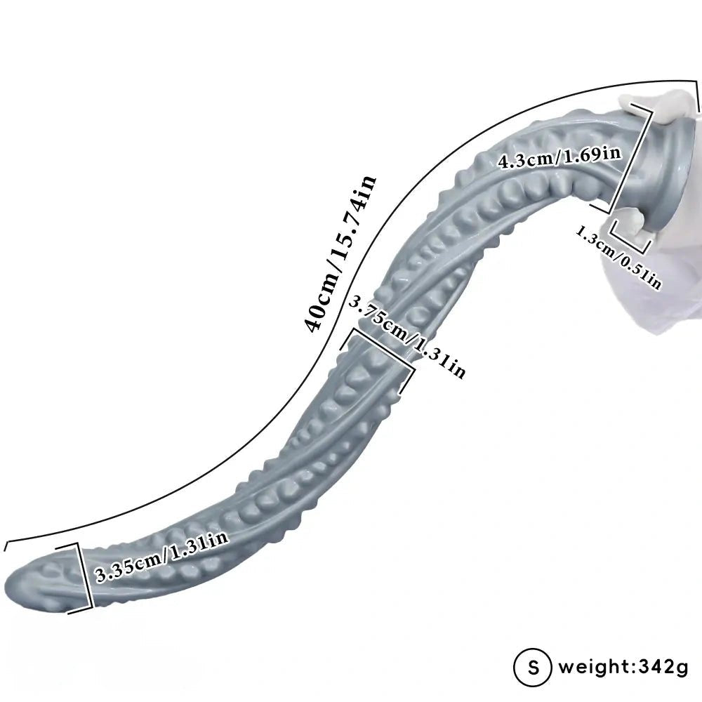 Silver barbed ribbed silicone anal plug