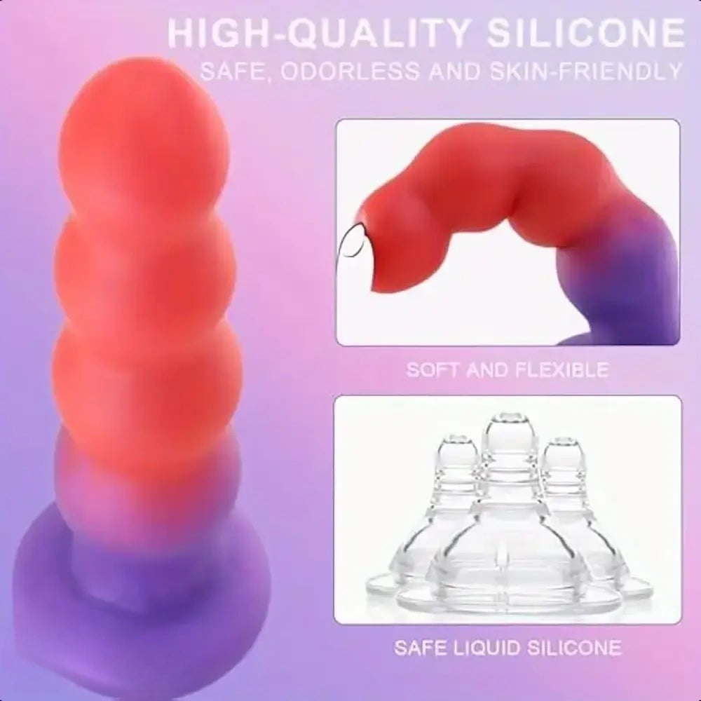 Beaded silicone anal training dildo, photo 4