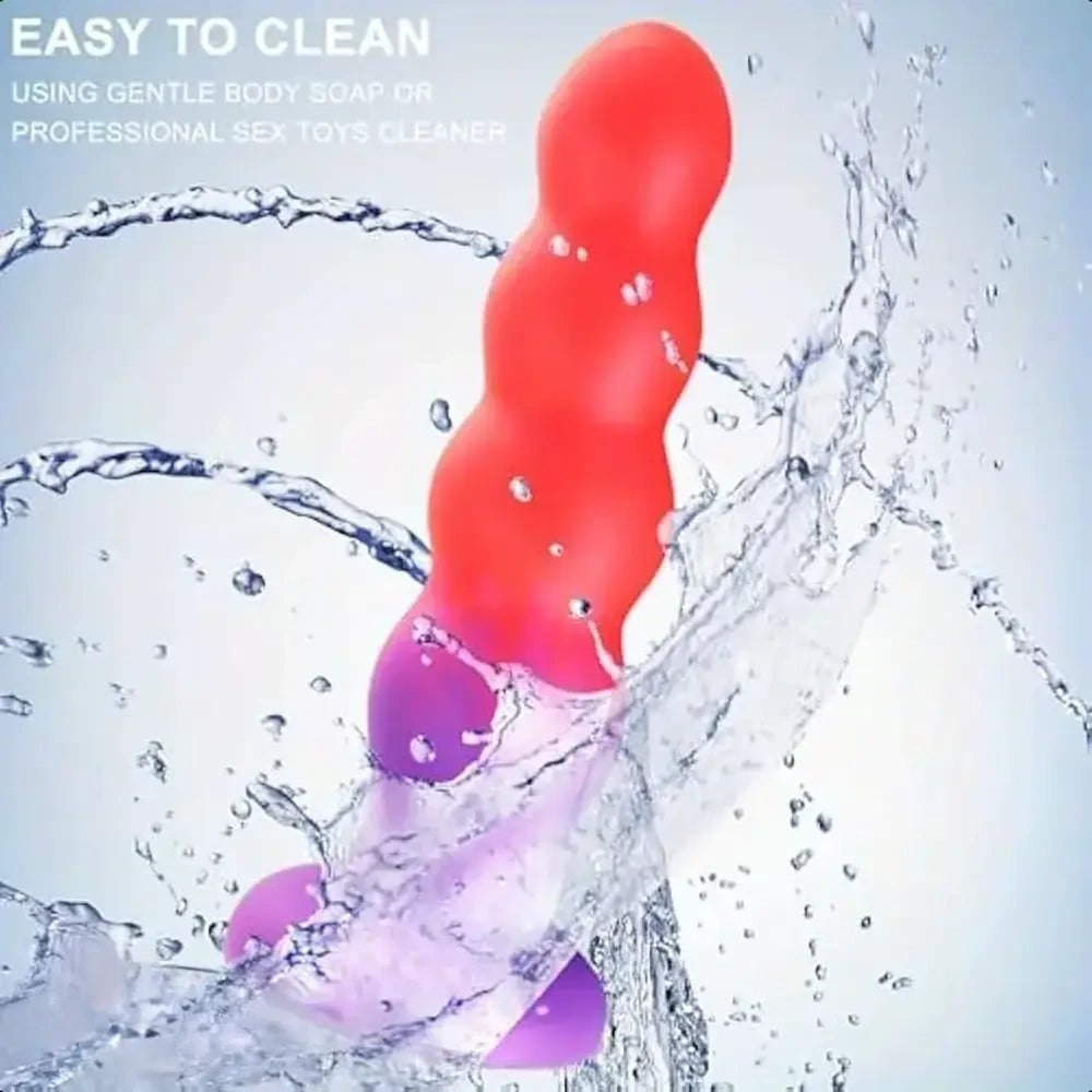 Beaded silicone anal training dildo, photo 7