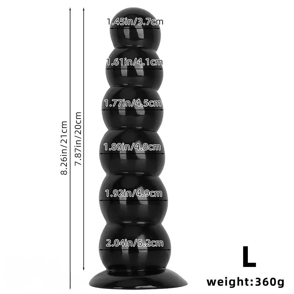 Black beaded anal dildo, photo 11