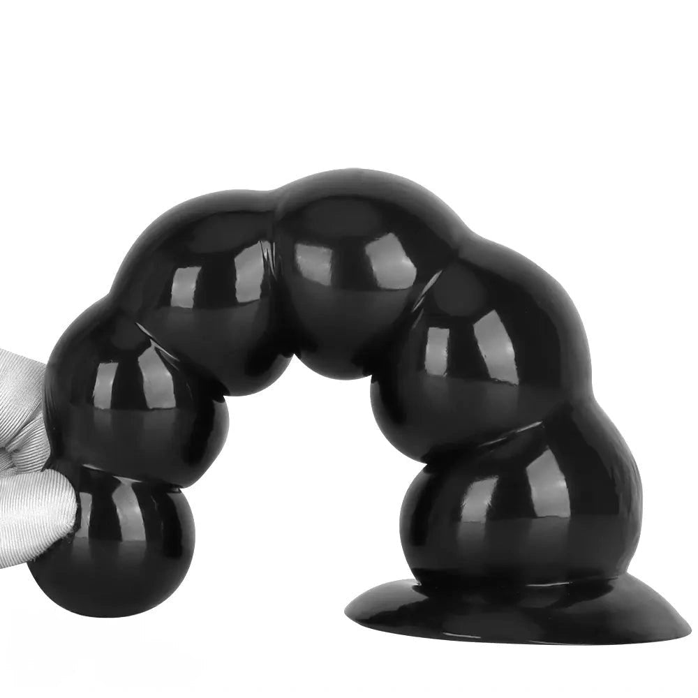 Black beaded anal dildo, photo 14