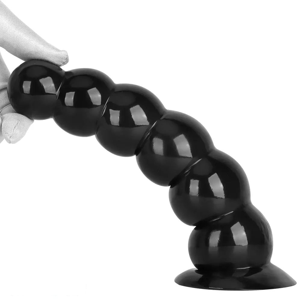 Black beaded anal dildo, photo 15
