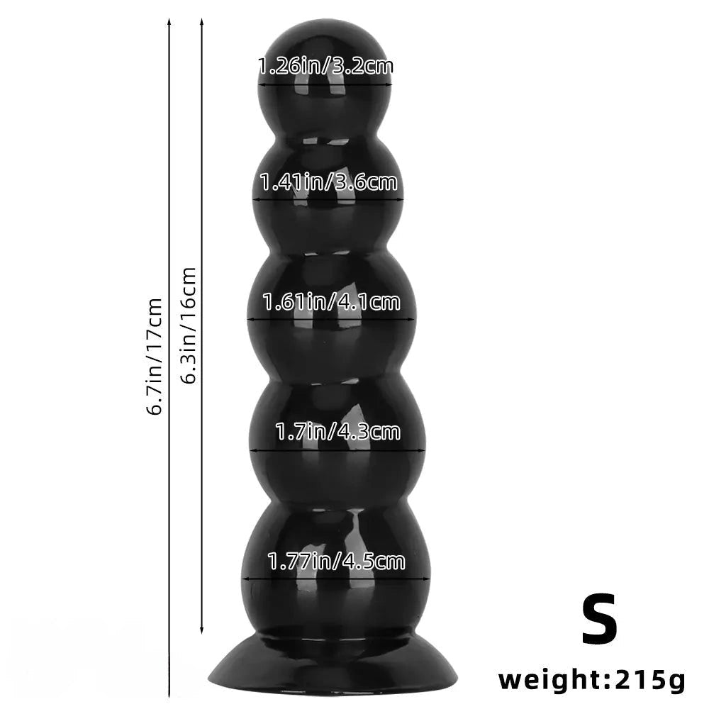 Black beaded anal dildo, photo 3