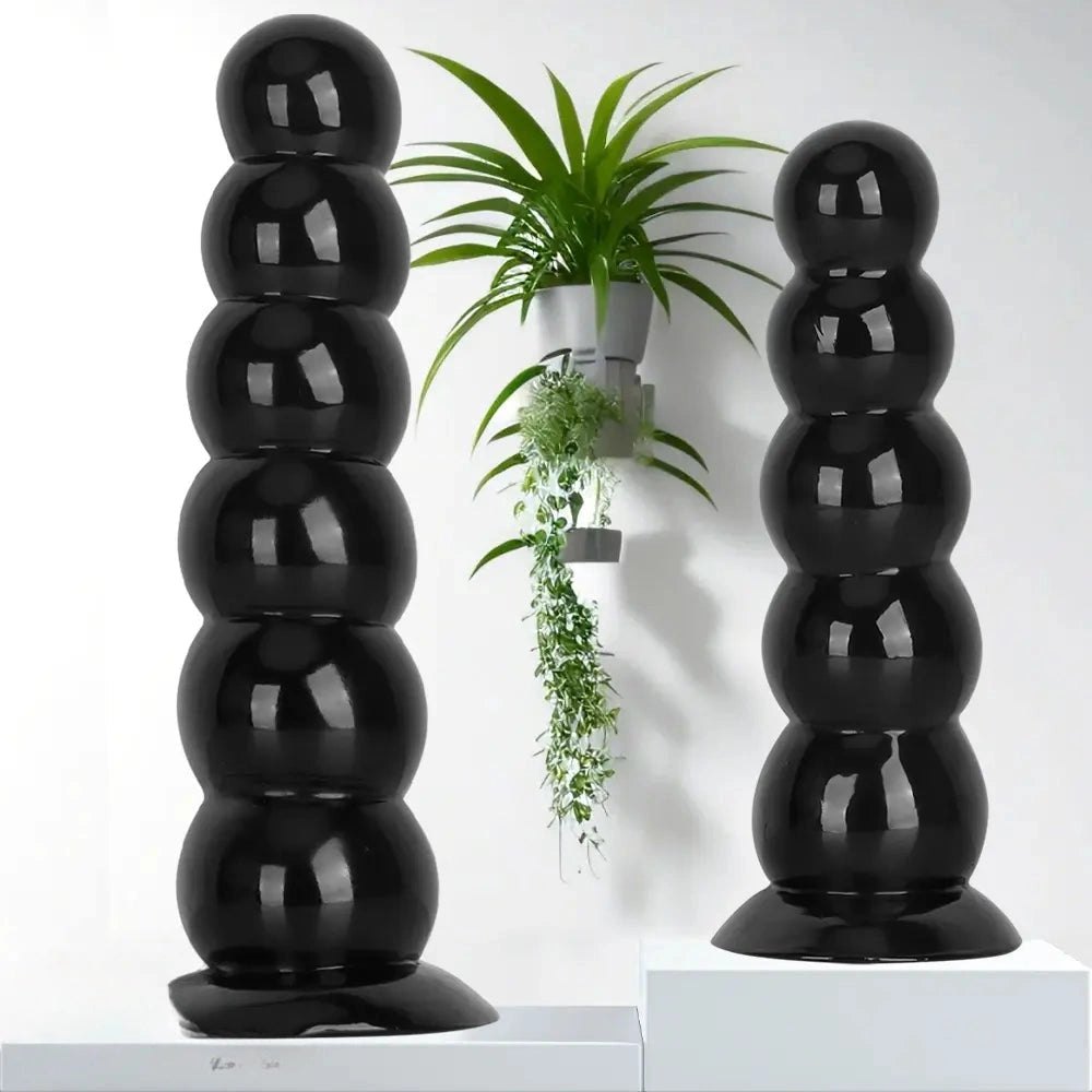 Black beaded anal dildo, photo 4