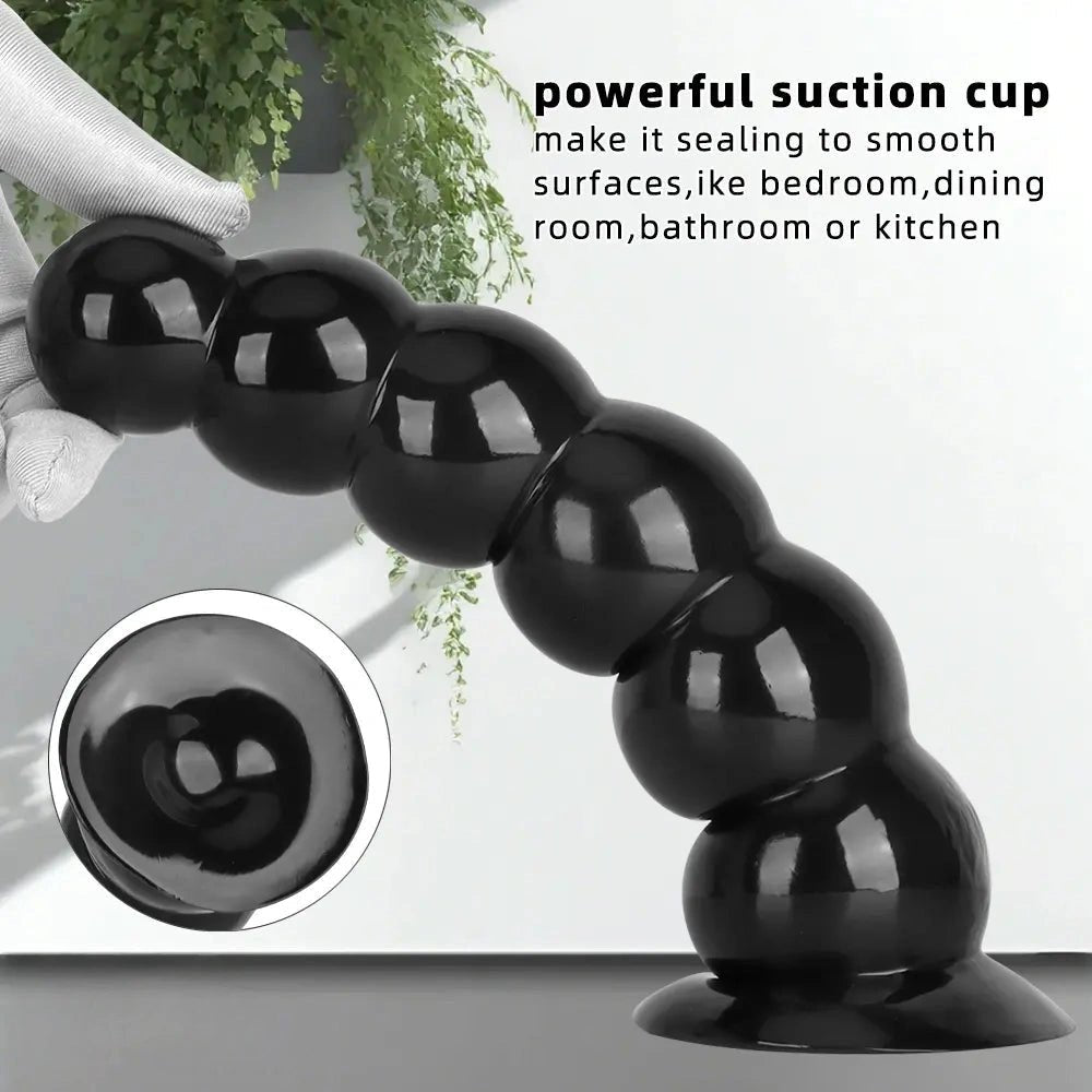 Black beaded anal dildo, photo 6