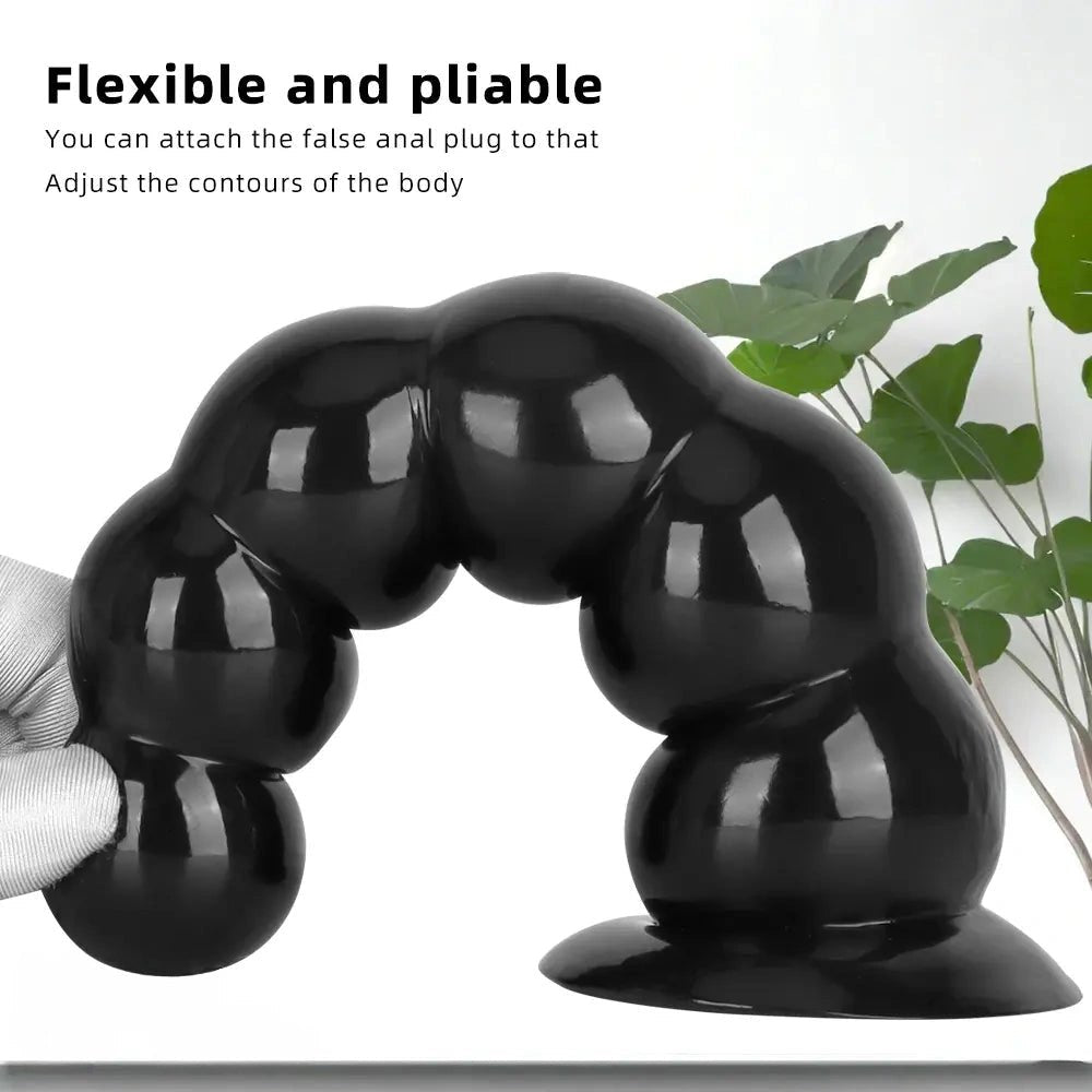 Black beaded anal dildo, photo 7